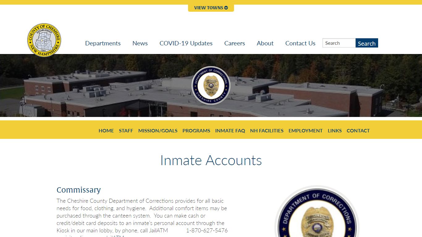 Inmate Accounts - Cheshire County